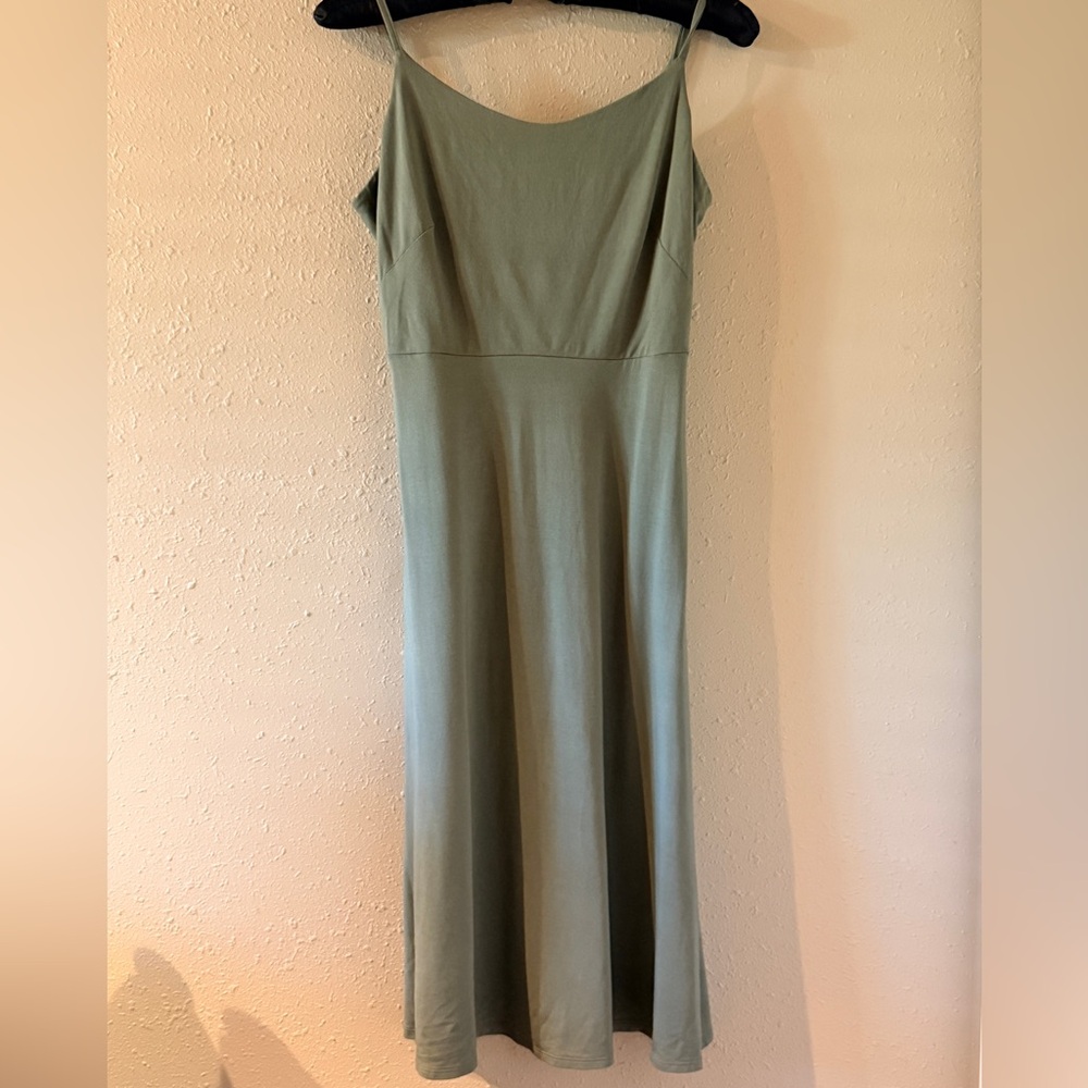 Petite Smocked Back Strappy Midi Dress Eucalyptus Sage Green